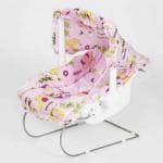 Maanit Pink Baby Carry Cot with Mosquito Net
