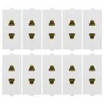 CONA 9301 Status 2 Pin Multi Socket 6A, White - Pack of 10|2 Pin Modular Socket|Electrical Socket