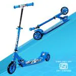 Kidsmate Roadeo Metal Kick Scooter for Kids | 4 Adjustable Height Scooter | Foldable & Attractive PVC Wheels with Rare Brakes for Kids of Age 3+ Years (Max User Weight Upto 40 kg) (Blue)