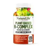 Nature Life Nutrition Plant Based B -Complex Supplement for Immunity, Energy, & Brain Function-120 Veg Capsules