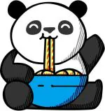 Lanstick Vinyl Multicolor Kunfu Panda Eating Noodles Image Self Adhesive Wall Sticker24 inch