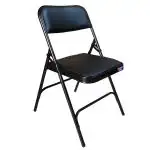 Streetup India Foldable Iron Chair with Leather Cushion Seat for Home & Kitchen/Sturdy/Balcony/Restaurant Chair