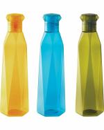 LEYONX Lichi Water Bottle for Fridge for Home Office Gym School Boy Unbreakable 1100 ml Bottle (Pack of 3, Multicolor, Plastic)