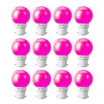 JIVAH 0.5W B22 Mini LED 6 bulbs (Pink) Pack of 2