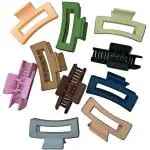 Trendy Club Women and Girls Square Hair Clips Plastic, Metal (Pack of 6)