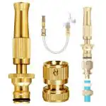 MyHomesWorld Real Brass Water Spray Gun Nozzle - High Pressure Water Gun Nozzle for Pouring Flowers & Car Washing - Brass Water Spray Nozzle, Suitable for 1/2 Inch Hose Pipe