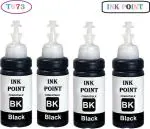 INK POINT Refill for Ep T673 Dye EcoTank Jet Printer Epson L1800, L805, L800, L810, L850 Printer Black Ink Bottle 100 ml pack of 4