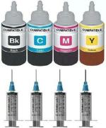 DarkTone Refill HP 2623 Multifunction Wireless Jet Printer Cartridge Cyan, Black, Yellow and Magenta Ink Bottle 100 ml pack of 8