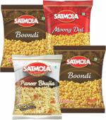 Satmola Namkeen Combo - Paneer Bhujia, Boondi Sated, Boondi Masala And Moong Dal 4 x 175 g Pack of 4