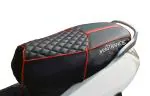 Mototrance Red, Black Faux Leather Bike Seat Cover For Honda Activa 125