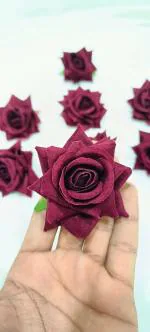 NOVELTY ENTERPRISES-Vrb Dec Maroon Velvet Artificial Rose Velvet Flower