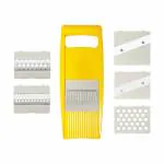 CLASSY TOUCH Plastic 6 in 1 Grater and Slicer with Stainless Steel Blade Food Processor for Vegetables, Fruits, Kitchenware, Salad Maker(Pack of 1)