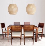 Urban Basics Sheesham Wood 6 Seater Dining Room Sets | Finish- Natural Wood Finish (Modern Design)
