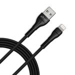 pTron Solero i241 USB-A to iOS Fast Charging Cable Compatible with iOS Phones, 480Mbps Data Transfer Speed, Made in India, Durable & Tangle-free PVC Cable (Black)