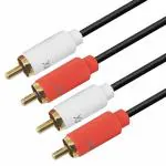 MX RCA Cable, 1.5 MTR 2 RCA Male To 2 RCA Male Stereo Audio With GOLD Plated Cord Compatible With HOME Theater, Speaker, Amplifier, Receiver,Subwoofer (MX-4072)