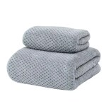 LINEAR Bath Towel/Towel/Microfiber Towel/Towels for Bath/Towel for Men/Bath Towel for Women/Hand Towel Set, 300 GSM (Grey, 70 * 140 cms, 35 * 75 cms)