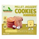 Satvikveda Jowar Coconut Cookies 200 gm | Millet & Jaggery Biscuits | Healthy Snacks for Toddler & Kids | 100% Junk free Cookie | No Maida, Added Sugar, Preservatives (200 g)