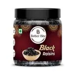BB Better Bite Black Raisin | Greek Seedless Black Raisins (Not Regular Green Raisin) Dried Kishmish Without Seeds, Dry Grapes | Kismish Darakh Dry Fruits | Weight - 250gm, Pack of 1