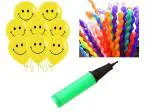 Crazy Sutra Combo pack of Smiley Balloons 25pcs & Spiral Latex Balloons 40 pcs with Balloon Pump for Birthday / Anniversary / Baby Shower