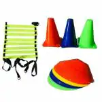 AS 4 Meter Ladder for Football Training, Including 10 Soccer Cones and 3 Cone Markers and 1 Traning Roops - Ideal for All Age Groups - Complete Pack of 1 for Enhanced Soccer Skill
