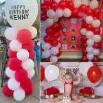 FANEX Solid Red and White Balloons (Pack of 50)