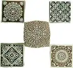 Reniq _1810 Wooden Printing Blocks Stemp Printing Blocks (Pack Of 5)