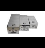 GinoSet Stainless Steel Locker Boxes, Cash Peti Pooja Set, Jewellery Boxes (Multi_Pack of 3) Size -8 Inch, 10 Inch, 12 Inch With Pre fited Lock & 2 Key