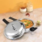 Vinod Platinum Triply Stainless Steel Deep Pan Outer Lid Pressure Cooker - 4.5 L Senior | Induction