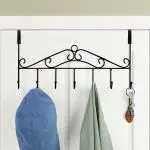 Zureni Hook Hanger Over The Door Hanging Rack Multipurpose For Clothes Towels Coat Bags Durable & Lightweight (7 Hooks)