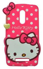 MONKISH Xiaomi Redmi Note 4 Pink Soft Silicone Cute Hello Kitty with Pendant Matte Finish Back Case Cover|Mobile Cover|Mobile case|Flip cover