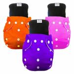 Babymoon Pink Orange Purple Reusable Cloth Diapers With Insert 6 pcs