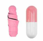 VVG Traders Pink Stylish Capsule Mini Travel Umbrella 4 Fold Compact, 44 Inch