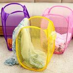 Perpetual Big Size Laundry Bag Foldable & Collapsible Basket - For Home ,Multicolor ) Size 30l