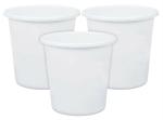 Kuber Industries White Plastic Garbage Waste Dustbin Recycling Bin For Home Office Factory (Set Of 3)