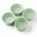 Irida Naturals Rice Husk Curry Bowls - (Pack of 4) Eco Friendly Unbreakable Microwave Safe Salad Serving Bowl Set for Snacks, Rice, Soup, Noodles & Mixing, 220 ml Mint Green