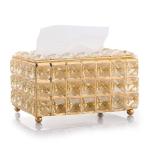 Husnain Tissue Box Holder Designer Tissue Paper Holder Decorative Glass Crystal Home Decor.