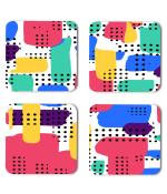 Whats Your Kick Pattern Design Unique Pattern Design Printed Set of 4 Coaster With Metal Stand