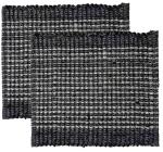A.D HOME FURNISHING FEATHER RIB MAT BLACK (PACK OF 2)38X58CM