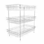 Vivid Living Stainless Steel Multipurpose Kitchen Storage Wall Mount Rack 3 Shelf, 3 Tier SS Kitchen Rack/Shelf.