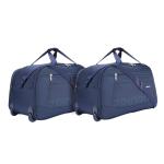 Priority Lark Navy Blue Polyester 2 Wheel Duffle Bag Set of 2 ( 56cm & 61cm)