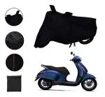 Riderscart Waterproof Two Wheeler Body Cover with Storage Bag for Bajaj Chetak Premium. (Black)
