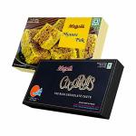 Bhagats Heera Sweets Mysore Pak and Son Roll with Almonds and Pistachio Garnished Almond and Chocolate Flavour Preservative Free 200 and 500 g