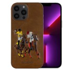 MALIRAJ iPhone 13 Pro Cover - Santa Barbara Genuine Leather Case Jockey Series Brown