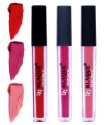 bq BLAQUE Matte Liquid Lip Gloss Combo of 3 Lipstick # 102-105-107 (12 ml, Red, Dark & Bold Pink, Coral Peach)