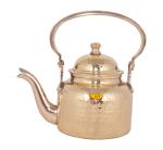 Shiv Shakti Arts Brass Tea Pot/Ketali/Kettle, 600 ML - (Inside Tin Plated, Hammer Design - No.1)