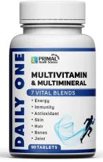 Daily One Multivitamin for Men & Women. 90 Veg Tablet | Vitamins, Minerals, B-Complex, Immunity and Energy Support. Fortified with Natural Extracts. 3 months supply.