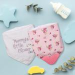Baby Moo Feeding Bandana Bibs Pack Of 2 Mummy's Little Flower Pink