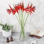 Elemntl Artificial Red Birds of Paradise Flower Sticks (Pack of 6)
