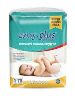 Ezoyplus Extra Soft Baby Diaper Small Size | 4-8 kg, Leak Protection & Better Fit (78 Pcs)