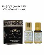Menjewell Pack Of 2Pc Attar Chandan 3ml, Kasturi 3ml Attar Perfume Floral Attar
